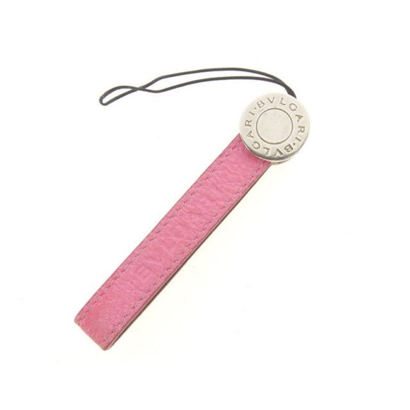 Bvlgari Cell phone strap Silver Pink Woman Authentic Used - Picture 1 of 5